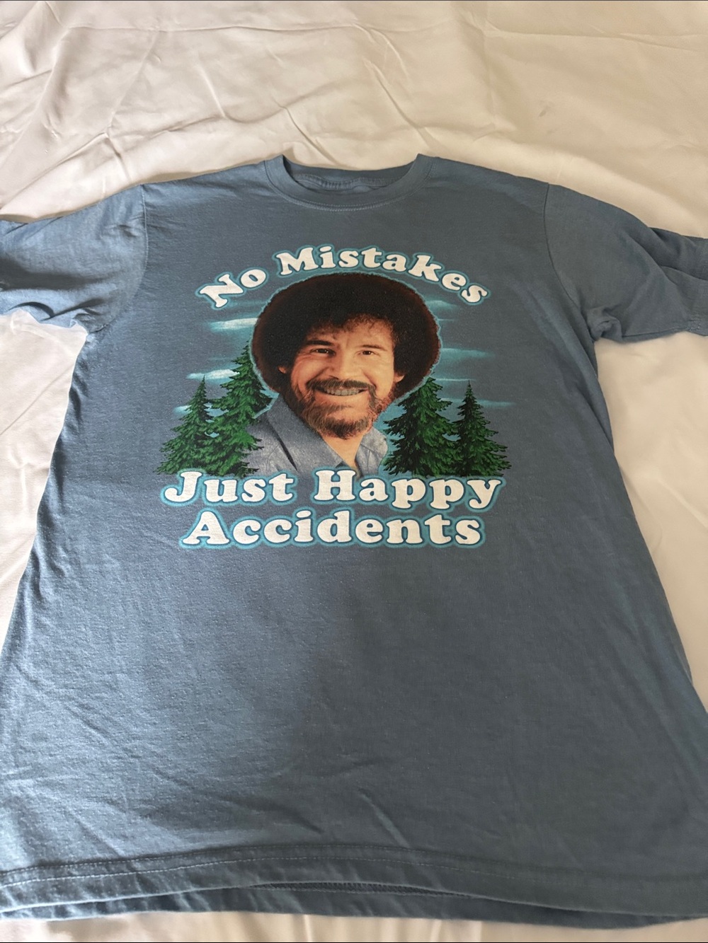 Blue Graphic Short-Sleeve Tee - 'No Mistakes Just Happy Accidents'